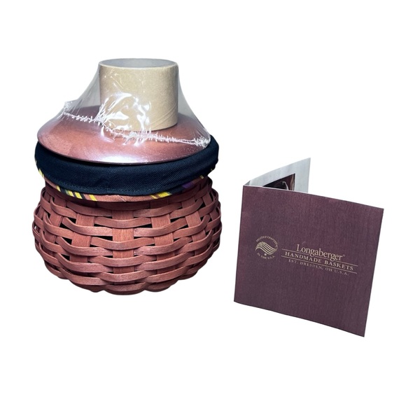 Longaberger 2007 Fall Gourd Basket Combo Cinnamon Stained Lid Liner NEW